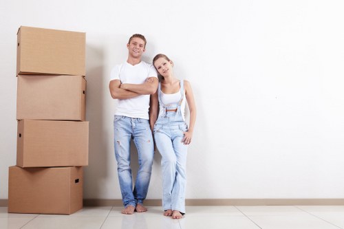Packing supplies and organised moving boxes in a Tower Hill home