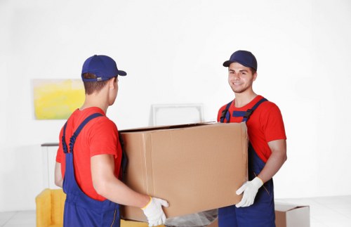 Removal team handling a move near Tower Hill in central London