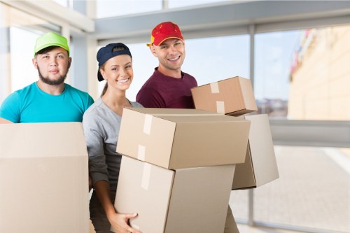 Loading furniture into a van in the Tower Hill area