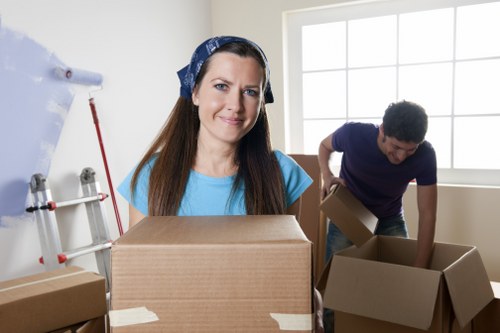 Residential move support with a moving van in Tower Hill