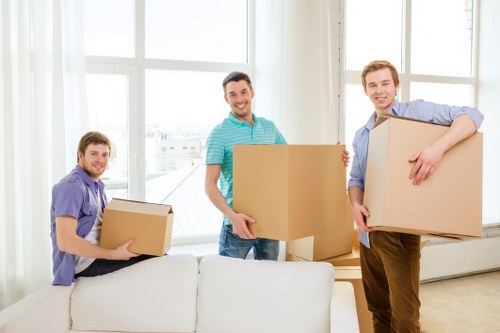 Donation bags and furniture prepared for charity reuse partnership